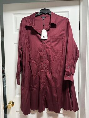 Universal Standard Women’s Midi Button-Down Dress in Burgundy